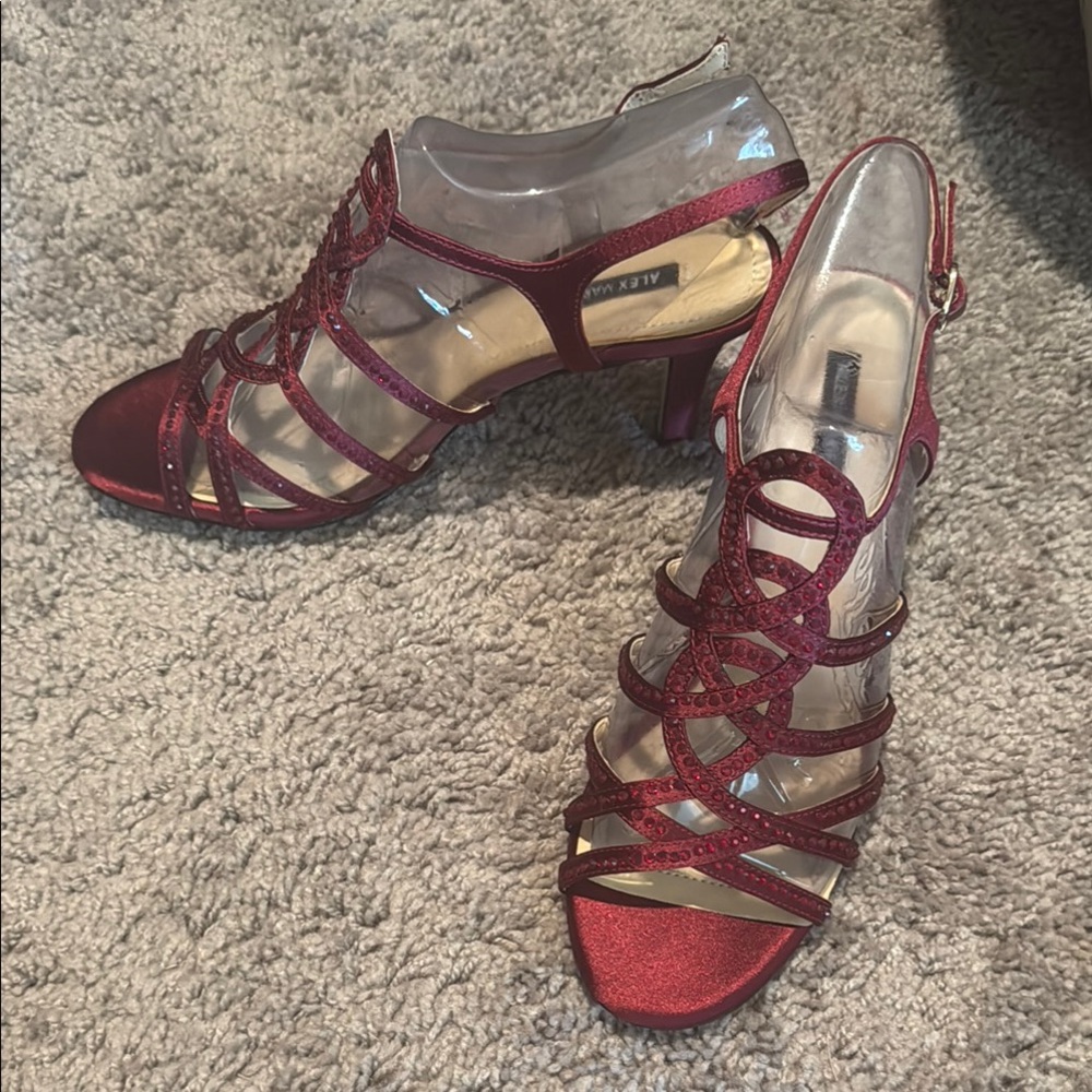 Alex Marie Red Heels with Criss-Cross Straps